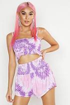 Boohoo Tie Dye Shirred Top & Short Co-ord