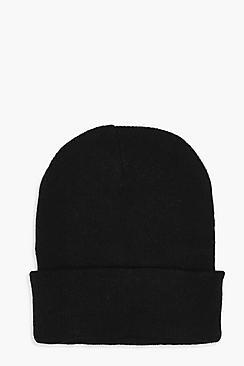 Boohoo Jodie Basic Rib Turn Up Beanie