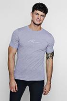 Boohoo Man Signature Embroidered Rolled Sleeve T-shirt