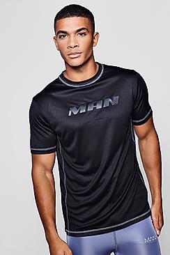 Boohoo Active Gym Panelled T-shirt With Spilt Hem