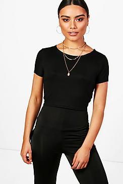 Boohoo Liza Basic Scoop Neck Cap Sleeve T-shirt