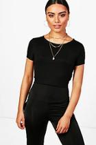 Boohoo Liza Basic Scoop Neck Cap Sleeve T-shirt