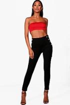 Boohoo Grace Military Button Detail Skinny Trouser