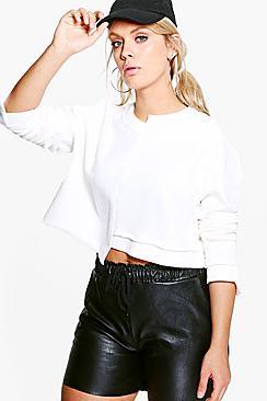 Boohoo Plus Carly Step Hem Sweat