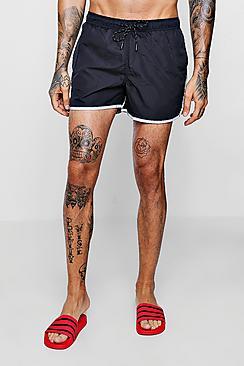 Boohoo Runner Swim Short With Reflective Tape