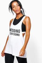 Boohoo Carrie Fit Bridal Running Tank Top White
