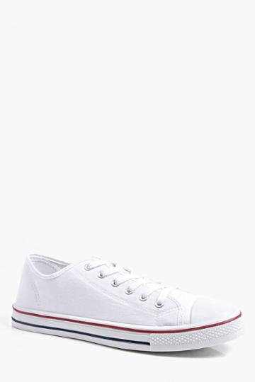 Boohoo Canvas Plimsolls White