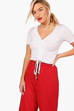 Boohoo Freya Ruched Front T-shirt