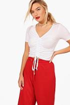Boohoo Freya Ruched Front T-shirt