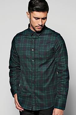 Boohoo Brushed Check Long Sleeve Shirt