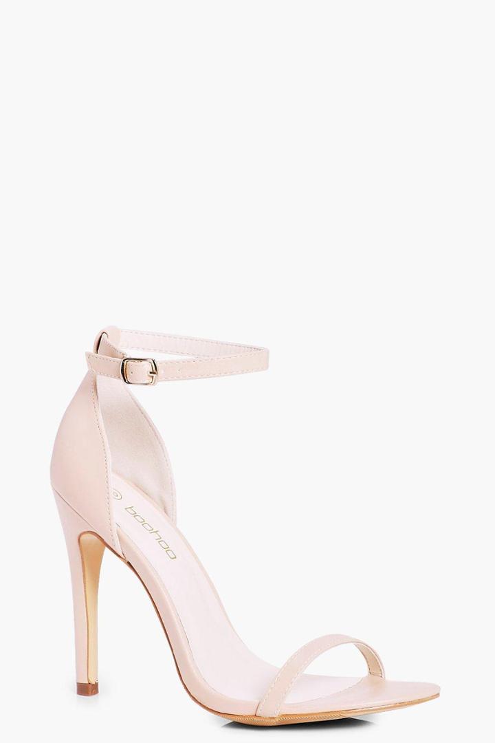 Boohoo Jemima Wide Fit Two Part Sandal Nude