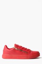 Boohoo Zip Detali Running Trainer Red