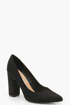 Boohoo Wide Fit Leopard Block Heel Pointed Court Shoes