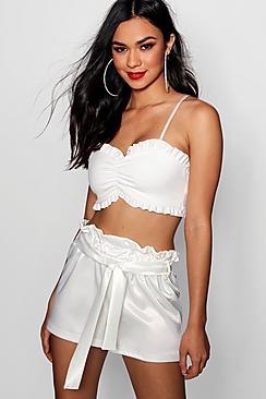 Boohoo Satin Tailored Shorts
