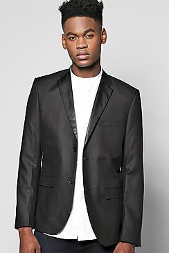 Boohoo Smart Tux Skinny Fit Jacket With Satin Lapels