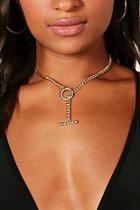 Boohoo Maddison Curb Chain Plunge Necklace