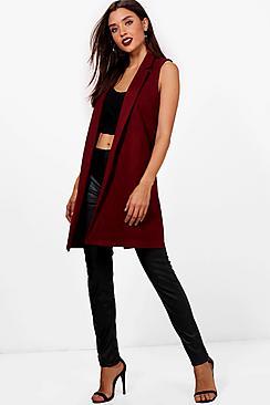 Boohoo Emmy Sleeveless Tailored Wool Look Coat