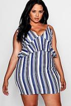 Boohoo Plus Helen Ruffle Tie Detail Shift Dress
