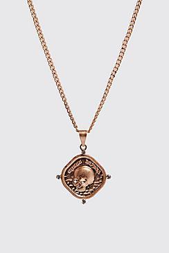 Boohoo Stamp Press Pendant Necklace