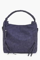 Boohoo Emilia Studded Zip Front Detail Tote Bag Navy