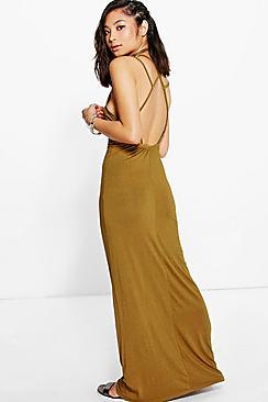 Boohoo Petite Ruby Strappy Back Maxi Dress