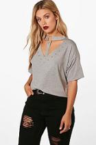 Boohoo Plus Eyelet Strap Detail T-shirt