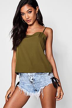 Boohoo Square Neck Plain Woven Cami