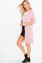 Boohoo Holly Midi Length Cardigan Nude