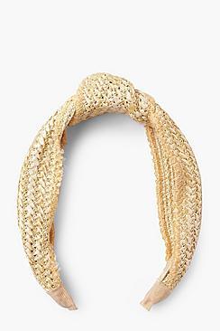 Boohoo Straw Knot Top Headband