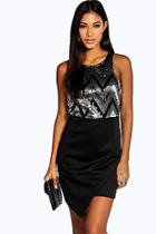 Boohoo Kelly Embellished Asymmetric Hem Bodycon Dress