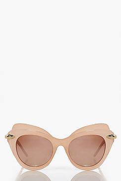 Boohoo Ivy Double Layer Cat Eye Sunglasses