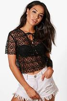 Boohoo Ellie Lace Up Beach Top