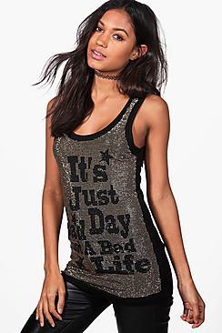 Boohoo Eliza Bad Day Studded Vest