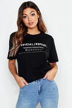 Boohoo 100% Recycled Slogan Oversized T-shirt