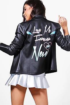 Boohoo Rosie Love Me Forever Or Never Biker Jacket