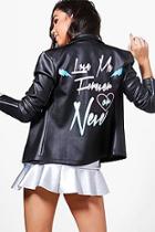 Boohoo Rosie Love Me Forever Or Never Biker Jacket
