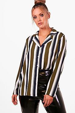 Boohoo Plus Emily Stripe Co-ord Shirt