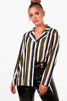Boohoo Plus Emily Stripe Co-ord Shirt