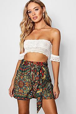 Boohoo Ashleigh Tie Waist Short