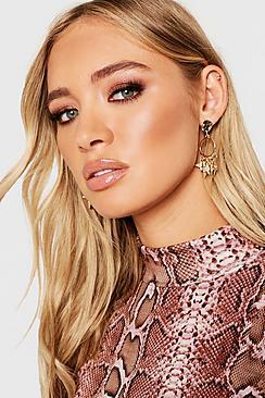 Boohoo Bee Charm Hoop Earrings