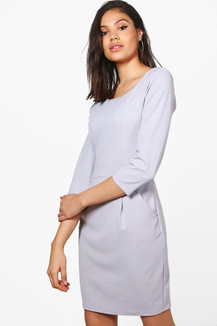 Boohoo Daisy Tailored Dress Grey