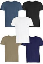 Boohoo 5 Pack Crew Neck T-shirt With Rolled Sleeve