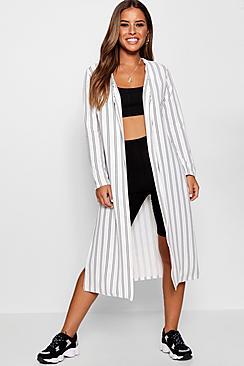 Boohoo Petite Side Split Collarless Duster