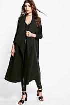 Boohoo Georgia Sleeveless Waterfall Wool Look Duster