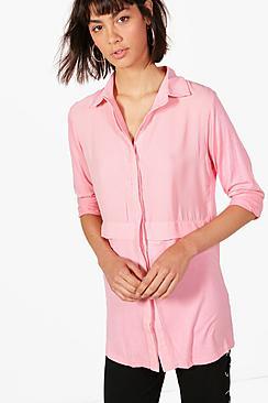Boohoo Lucy Jersey Panel Shirt