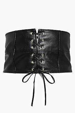 Boohoo Violet Lace Up Panelled Corset Belt