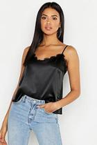 Boohoo Lace Trim Side Split Cami