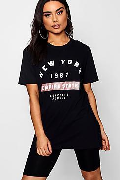 Boohoo Ria New York 1987 Slogan Tee