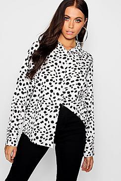 Boohoo Dalmatian Print Shirt