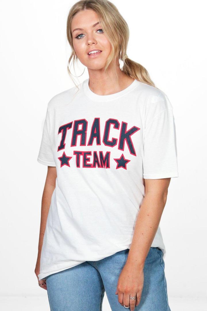 Boohoo Plus Laura Slogan Tee White